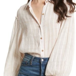 🎉HP🎉 Free People Ivory Textured Sheer Top